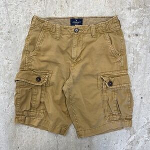 American Eagle Shorts Mens 28 Khaki Classic Cargo 10"‎ Bermuda Dad Baggy Canvas